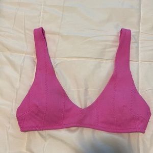 Aerie Crinkle V Scoop Plunge Bikini Top